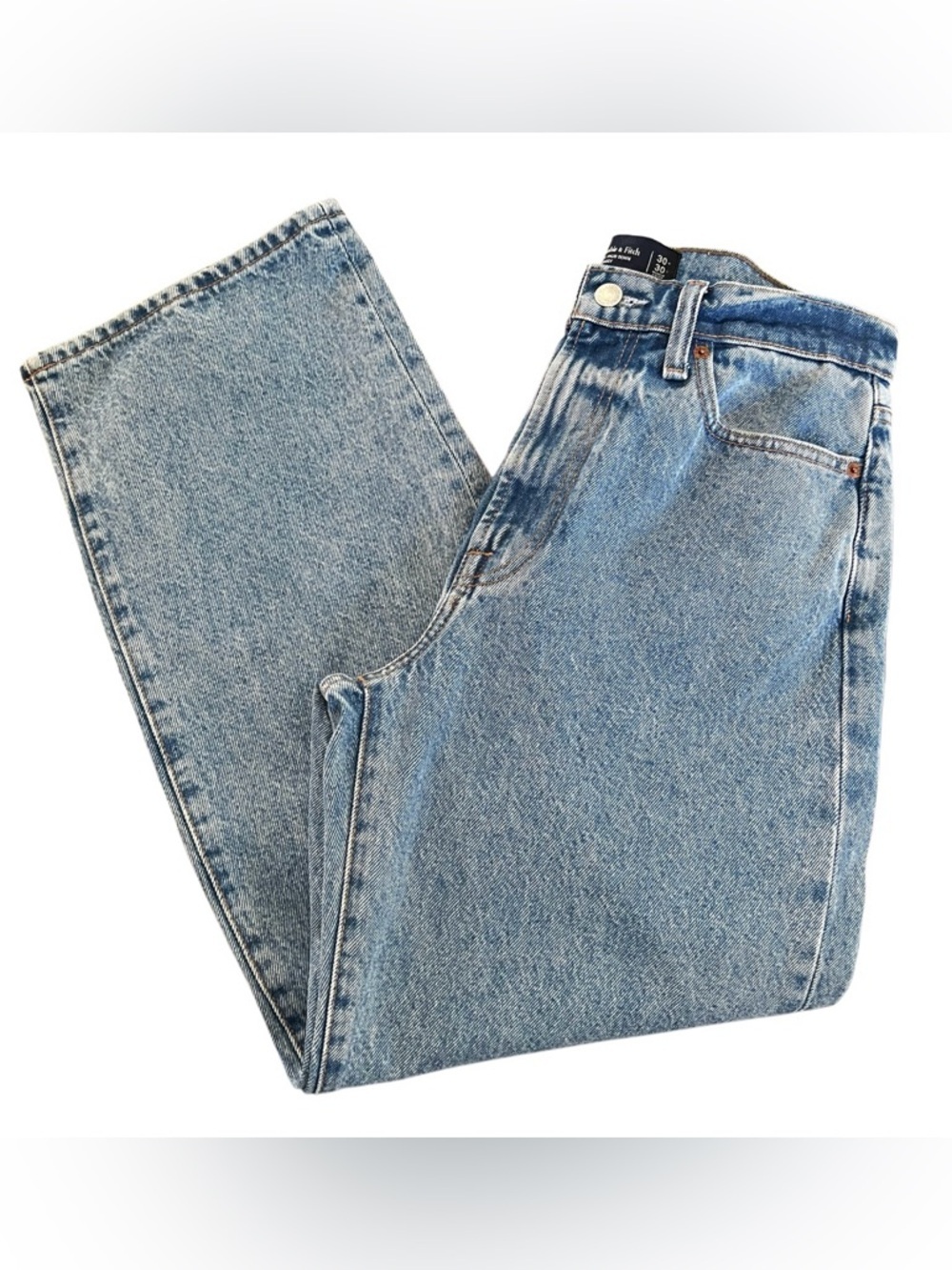 NWT- Abercrombie & Fitch Rigid Baggy Denim Jeans - Blue